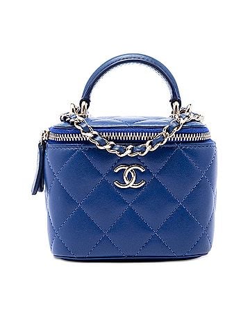 Chanel Mini CC Quilted Lambskin Top Handle Vanity Case With Chain (view 1)