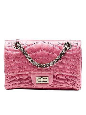 Chanel Coco Croc Quilted Satin Reissue 2.55 Double Flap 224 (view 1)