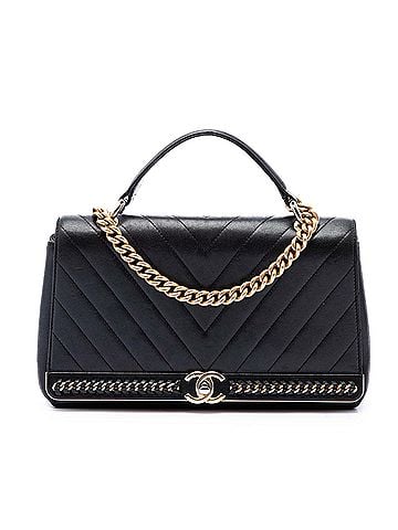 Chanel Chevron Sheepskin Stitched Chain Top Handle Flap (view 1)