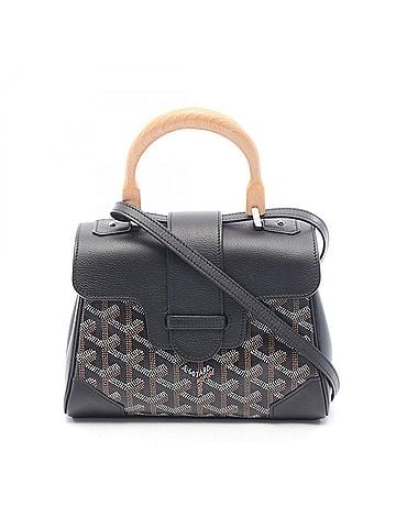 Goyard Goyard Saigon Mini 2-Way Handbag, Coated Canvas Leather, Women's, Black, Brown, White, SAIGONMINTY01CL03P (view 1)