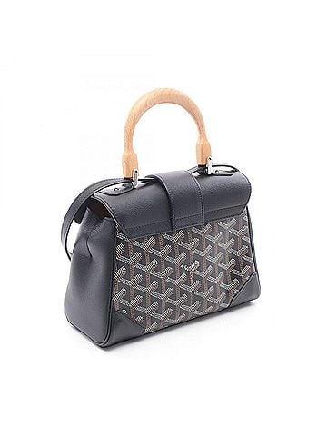 Goyard Goyard Saigon Mini 2-Way Handbag, Coated Canvas Leather, Women's, Black, Brown, White, SAIGONMINTY01CL03P (view 2)