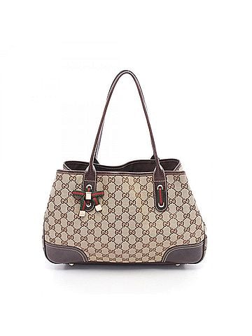 Gucci Gucci Princy Sherry Line GG Canvas Tote Bag Handbag Leather Women's Beige/Brown 163805 (view 1)