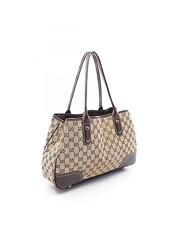 Gucci Gucci Princy Sherry Line GG Canvas Tote Bag Handbag Leather Women's Beige/Brown 163805 (view 2)