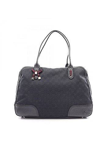 Gucci Gucci Princy GG Canvas Sherry Line Shoulder Bag/Handbag, and Leather, Women's, Navy/Black, 162881 (view 1)