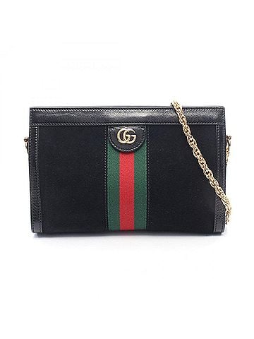 Gucci Gucci Ophidia Small Shoulder Bag/Handbag, Suede Leather, Women's, Black, Red, Green, 503877 (view 1)
