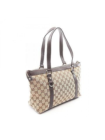Gucci Gucci Abbey GG Canvas Tote Bag Handbag Leather Women's Beige/Brown 141470 (view 2)