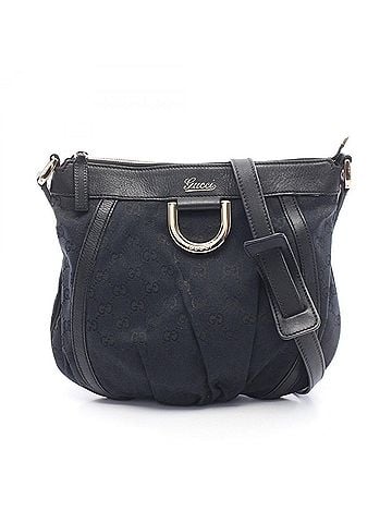Gucci Gucci Abbey GG Canvas Shoulder Bag/Handbag, and Leather, Women's, Black (203257) (view 1)