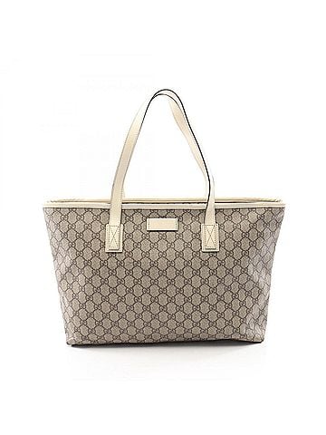Gucci Gucci GG Supreme Tote Bag Handbag, Coated Canvas Leather, Women's, Beige/White, Item Number 211137 (view 1)