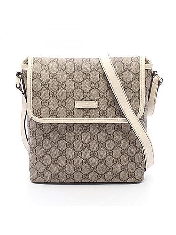 Gucci Gucci GG Supreme Shoulder Bag/Handbag, Coated Canvas and Leather, Women's, Beige, Brown, Ivory, Item Number 223666 (view 1)