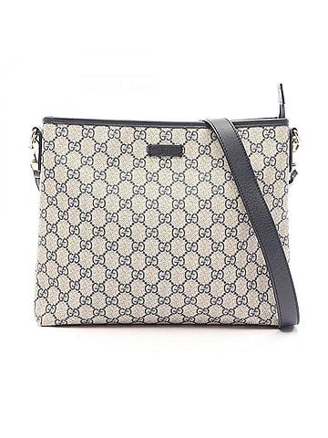 Gucci Gucci GG Supreme Shoulder Bag/Handbag, Coated Canvas and Leather, Women's, Ivory/Navy, 388924 (view 1)
