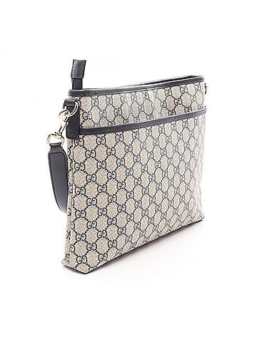 Gucci Gucci GG Supreme Shoulder Bag/Handbag, Coated Canvas and Leather, Women's, Ivory/Navy, 388924 (view 2)