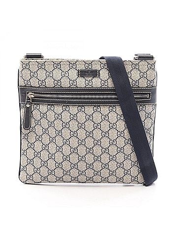 Gucci Gucci GG Supreme Shoulder Bag/Handbag, Coated Canvas and Leather, Women's, Ivory/Navy, Item Number 295257 (view 1)