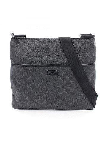 Gucci Gucci GG Supreme Shoulder Bag/Handbag, Coated Canvas and Leather, Men's/Women's, Black/Gray, 162904 (view 1)