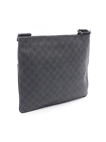 Gucci Gucci GG Supreme Shoulder Bag/Handbag, Coated Canvas and Leather, Men's/Women's, Black/Gray, 162904 (view 2)
