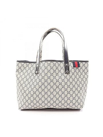Gucci Gucci GG Supreme Sherry Line Tote Bag Handbag, Coated Canvas Leather, Women's, Beige/Navy, 211134 (view 1)