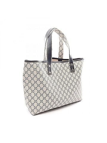 Gucci Gucci GG Supreme Sherry Line Tote Bag Handbag, Coated Canvas Leather, Women's, Beige/Navy, 211134 (view 2)