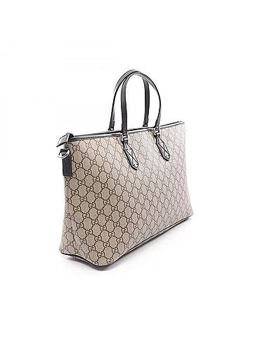 Gucci Gucci GG Supreme 2-Way Tote Bag/Handbag, Coated Canvas and Leather, Women's, Beige, Brown, Black, 779866 (view 2)