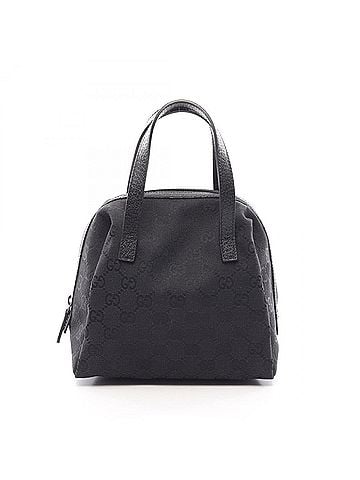 Gucci Gucci GG Canvas Handbag, and Leather, Women's, Black, Item No. 124542 (view 1)