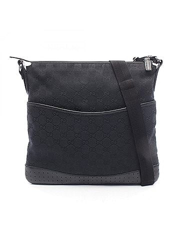 Gucci Gucci GG Canvas Shoulder Bag/Handbag, and Leather, Women's, Black, 145857 (view 1)