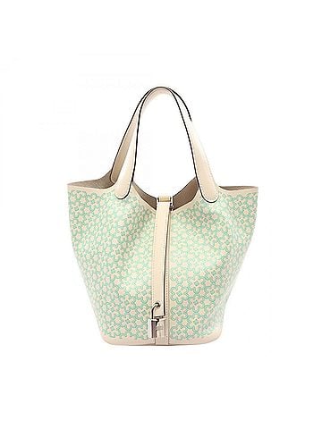 Hermès Hermes Picotin Lock PM Lucky Daisy Handbag, Leather, Veau Swift, Women's, Ivory, Green, Blue, Vert (view 1)