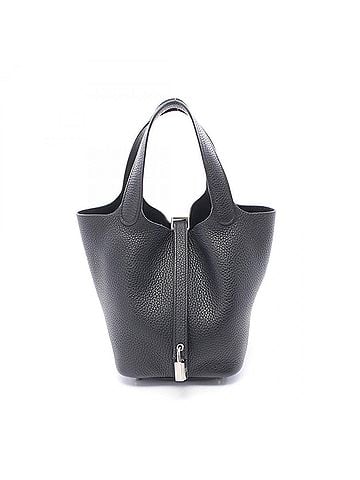 Hermès Hermes Picotin Lock PM Handbag, Leather, Taurillon Clemence Women's, Black (view 1)