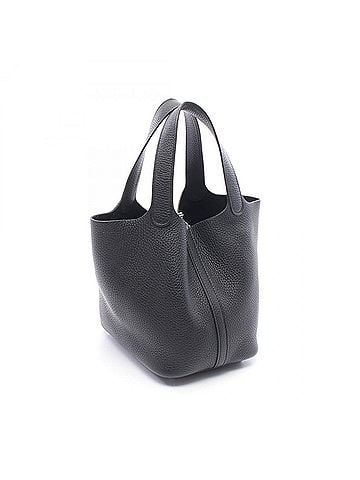Hermès Hermes Picotin Lock PM Handbag, Leather, Taurillon Clemence Women's, Black (view 2)