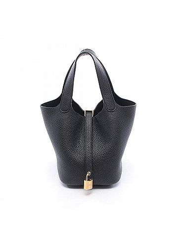 Hermès Hermes Picotin Lock PM Handbag, Taurillon Clemence Leather, Women's, Black (view 1)