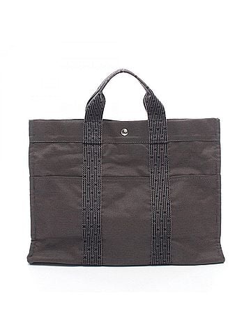 Hermès Hermes Herline MM Tote Bag/Handbag, Canvas, Men's/Women's, Gray (view 1)