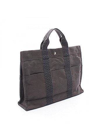 Hermès Hermes Herline MM Tote Bag/Handbag, Canvas, Men's/Women's, Gray (view 2)