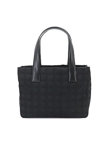 Chanel Chanel New Travel Line Tote PM Handbag, Nylon Jacquard Leather, Black, A20457 (view 1)
