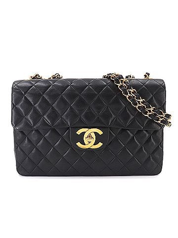 Chanel Chanel Matelasse 34 Chain Shoulder Handbag, Lambskin, Black, A01094, Gold Hardware (view 1)