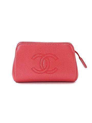 Chanel Chanel CHANEL Caviar Skin Handbag Pouch Pink Gold Hardware Coco Mark (view 1)