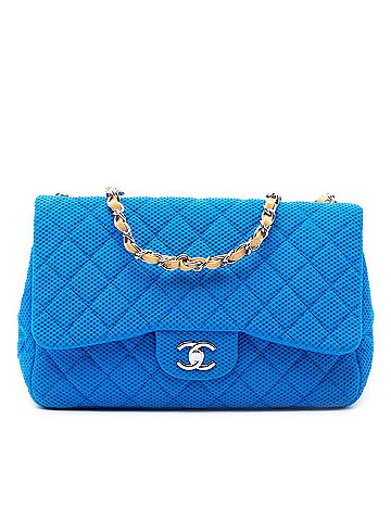 Chanel Jumbo Classic Perforated Jersey Single Flap (view 1)