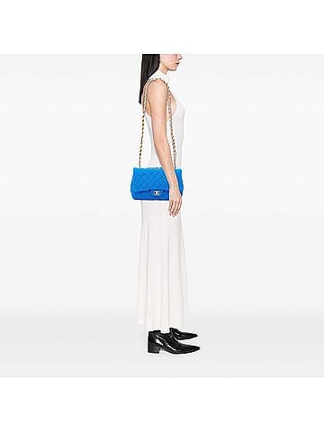 Chanel Jumbo Classic Perforated Jersey Single Flap (view 2)