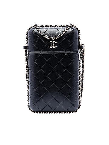 Chanel CC Quilted Lambskin Chain Around Phone Holder (view 1)