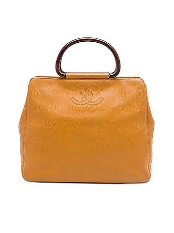 Chanel CC Caviar Wood Top Handle Tote (view 1)