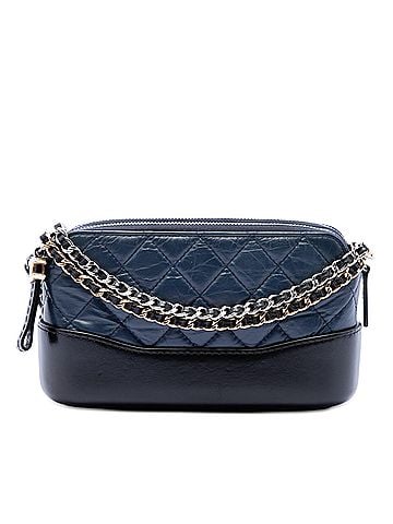 Chanel Bicolor Aged Calfskin Gabrielle Double Zip Clutch with Chain (view 1)