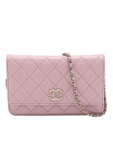 Chanel CC Quilted Caviar Wallet on Chain (view 1)