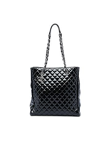 Chanel CC Quilted Patent North South Tote (view 1)