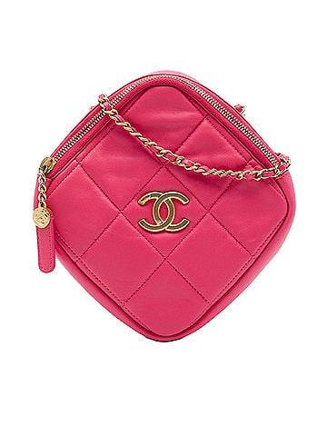 Chanel CC Quilted Lambskin Diamond Clutch with Chain (view 1)