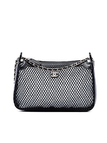 Chanel CC Mesh and Shiny Lambskin Clutch with Chain (view 1)