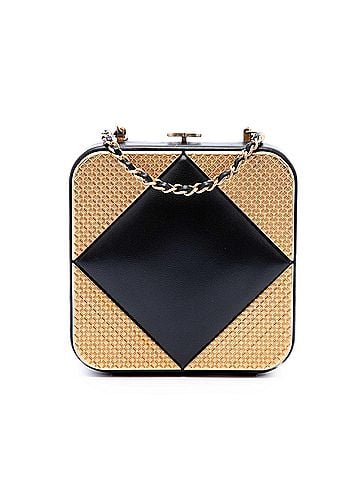 Chanel CC Lambskin and Metal Square Clutch with Chain (view 1)