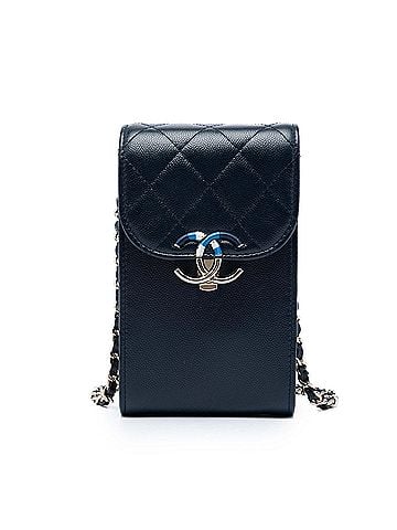 Chanel Caviar Thread Around Phone Holder with Chain (view 1)