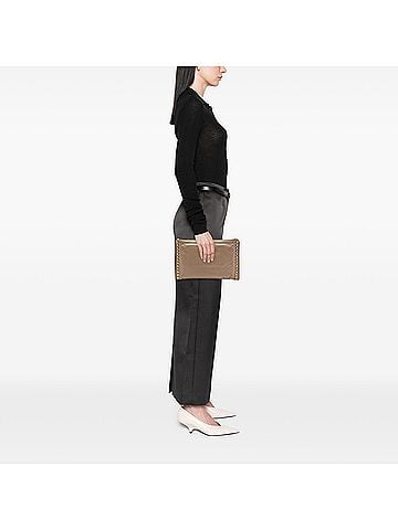 Miu Miu Studded Leather Zip Clutch (view 2)