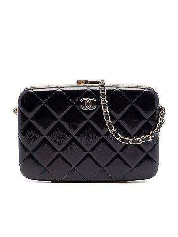 Chanel Large Glazed Goatskin Box With Chain (view 1)