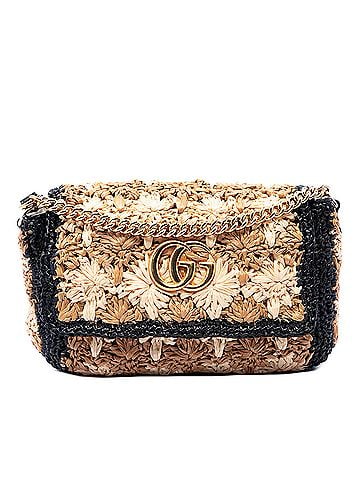 Gucci Small GG Marmont Raffia Crossbody (view 1)