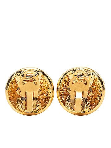 Chanel CC Gold Plated Button Clip On Earrings (view 2)