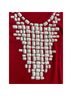 Tory Burch 100% Cotton Graphic Red White Sleeveless Blouse Size S - photo 3