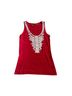 Tory Burch 100% Cotton Graphic Red White Sleeveless Blouse Size S - photo 1
