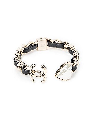 Chanel CC Heart Chain Link Cuff Bracelet (view 1)